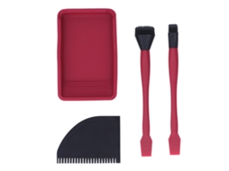 Conjunto Aplicador De Silicona De 4 Piezas: 2 Pinceles, 1 Peine Y 1 Bandeja Para Aplicación Uniforme En Carpintería
