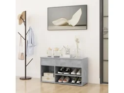 Vidaxl Banco Sapateira 80x30x45 Cm Derivados Madeira Cinzento-cimento