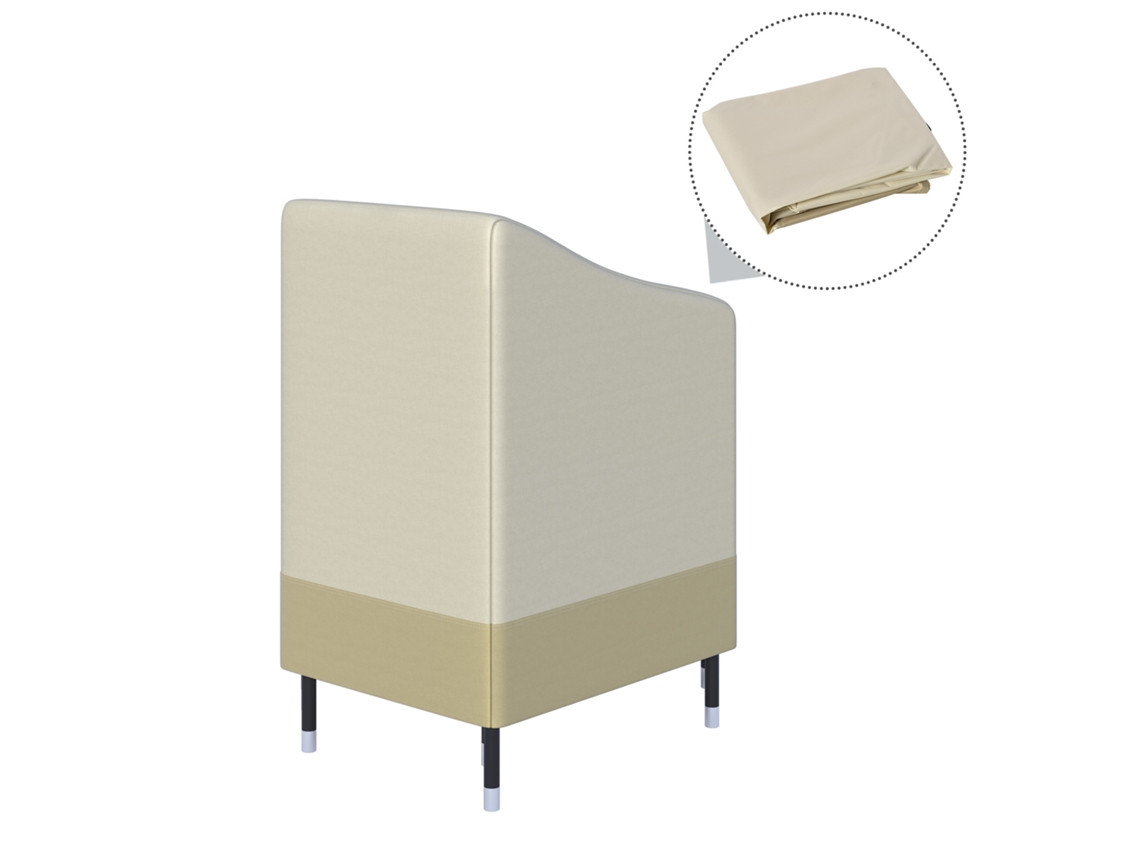 Capa Para Cadeiras Empilháveis 90x70x115 Cm Para De Jardim Impermeável Em Tecido Oxford 600d Para Móveis De Anti-uv Bege E Castanho