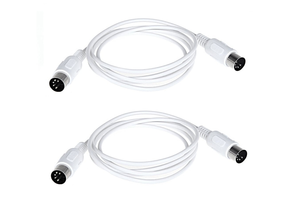 Lurelia Cabo Midi Pack 2 Unidades Din 5 Pinos 1,5 M, Para Teclados, Pianos E Sintetizadores, Pc E Computador
