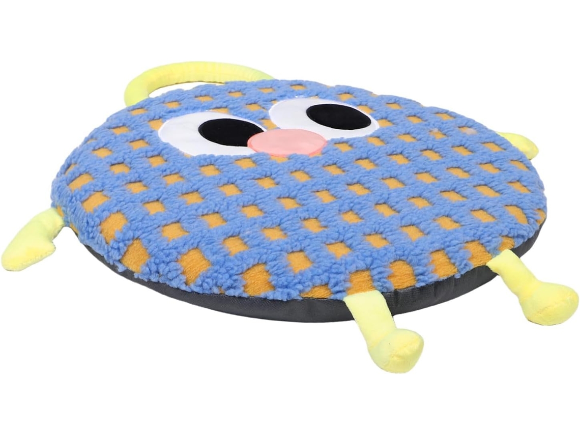Almofada redonda de espuma viscoelástica para apoio em cadeiras, ideal para direção e trabalho fora da mesa.