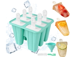 Formas De Silicone Para Sorvete, 6 Cavidades, Reutilizáveis
