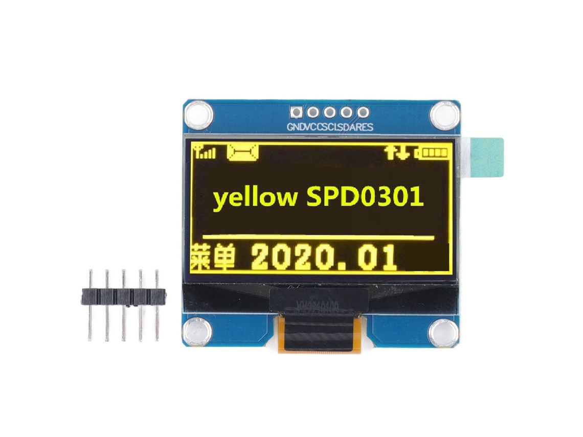 Módulo de display OLED 1.54 polegadas 128x64 IPS SPI IIC SPD0301 amarelo com S/MARCA