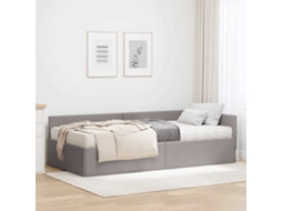 Vidaxl Estrutura de Cama de Canto com Colchão Outros 2 Pcs Tecido