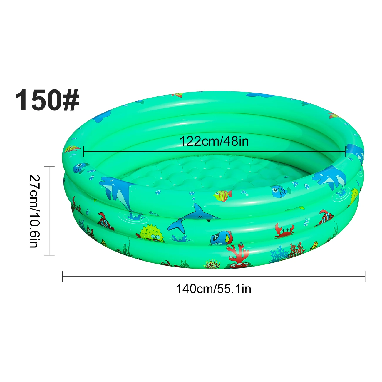 (verde 150) 1 Piscina Inflável Redonda Portátil De Pvc