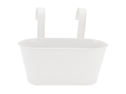 Vasqueiro De Flores De Ferro Branco Jardim Com Gancho 21x22.5cm