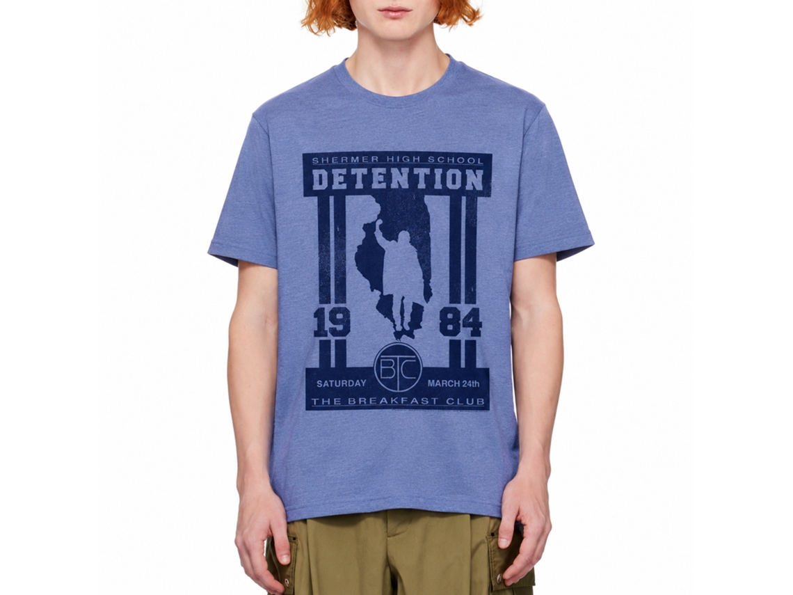 Rockinstone Breakfast Club Movie Detention Heather Light Blue Adult T-shirt Size:s
