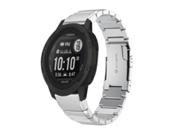 Bracelete Para Garmin Instinct 2 Solar - Aço Inoxidável - Estampa De Casco De Tartaruga (22mm) Prata