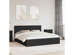 Vidaxl Estrutura da Cama Preto 180 X 200 Cm Madeira de Engenharia