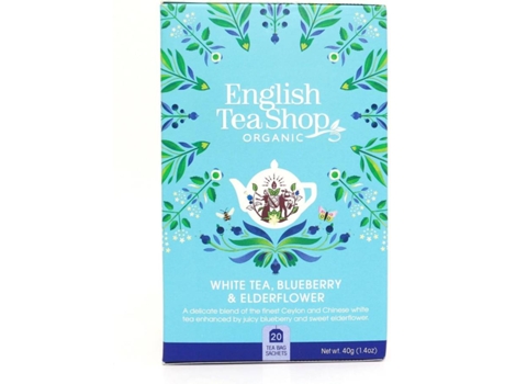 Chá ENGLISH TEA SHOP Chá Branco Mirtilo e Flor de Sabugueiro (40 g)