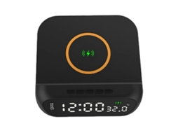 Despertador Digital com Carregamento Sem Fio, Estação de Carregamento Rápido 15 W, Visor Digital Led, Temperatura GOKOCO