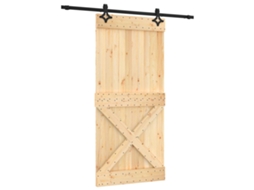 Maison Exclusive - Porta Deslizante 95 X 210 Cm Natural E Preto