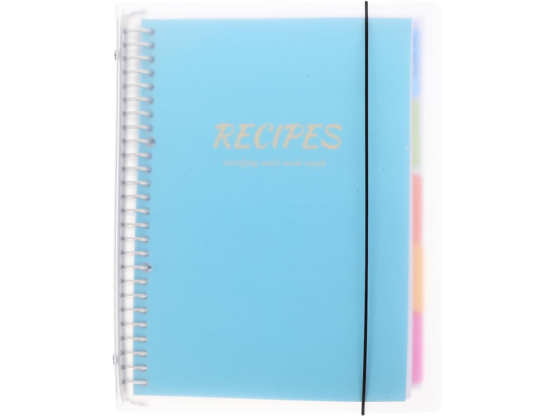 Livro De Receitas Para Preencher Azul Celeste Planificador De Ménagers Com Cobertura Rígida Rings Para Páginas