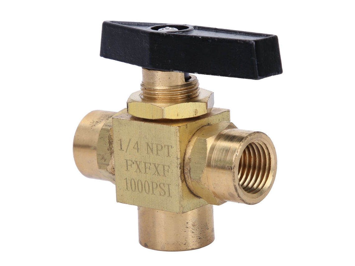 Válvula De Esfera De Latão 3 Vias Laxiscreed Para Alta Pressão 1500psi