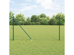 Vidaxl Cerca Europeia Com Pontas 10 X 1 M Aço Revestido De Pvc Verde
