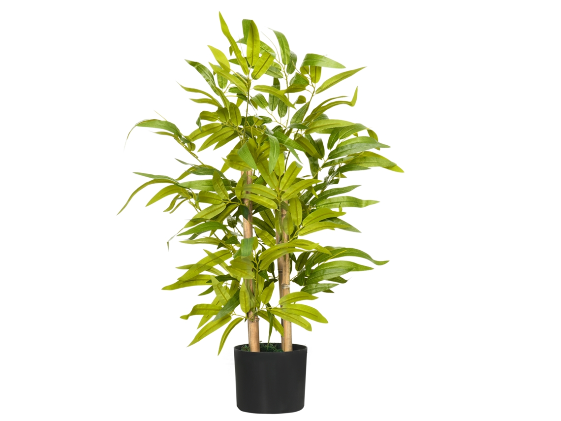 Bambu Artificial 60cm tronco com Ramos,líquen e Folhas Realistas vaso Incluído BTFORUS
