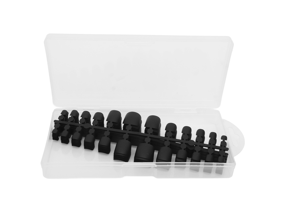 240pcs Unhas De Pé Falsas Adesivas De Capa Completa Diy Respiráveis Para Manicure Salão De Beleza Preto