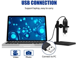 Microscópio 1600x 3 em 1 Microscópio Digital Usb Microscópio Eletrônico Portátil Preto BRILVIBERA