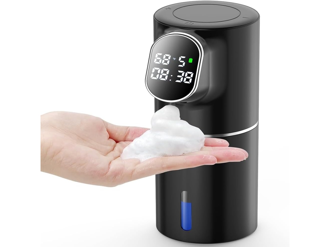 Dispensador Automático De Sabonete Líquido Espumante Com Visor Led Hd Sem Toque, Indicador De Tempo Gokoco