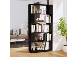 Vidaxl Estante/divisória 80x25x163,5 Cm Pinho Maciço Preto