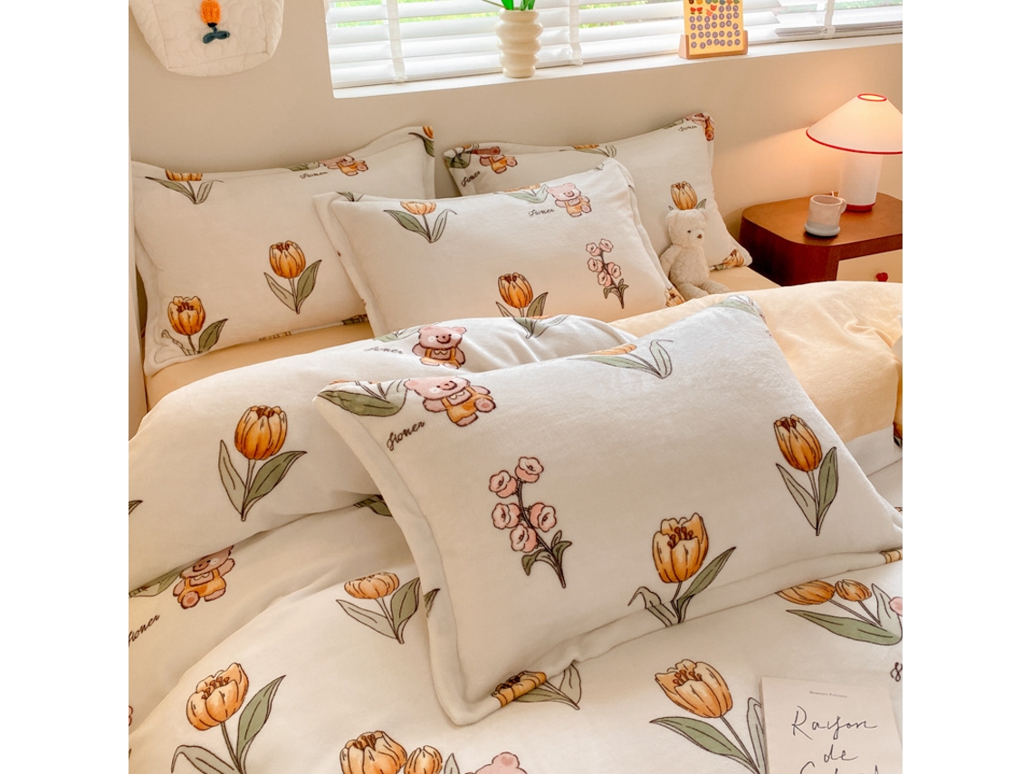 Conjunto de Capas de Edredão LUUCOZK Pelúcia Multicor - 4pcs