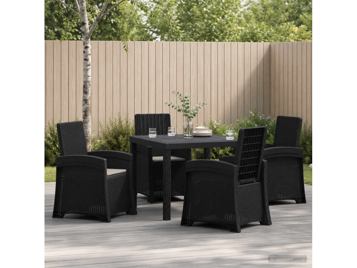 Vidaxl Conjunto De Jantar Para Jardim 5 Unid. Pp