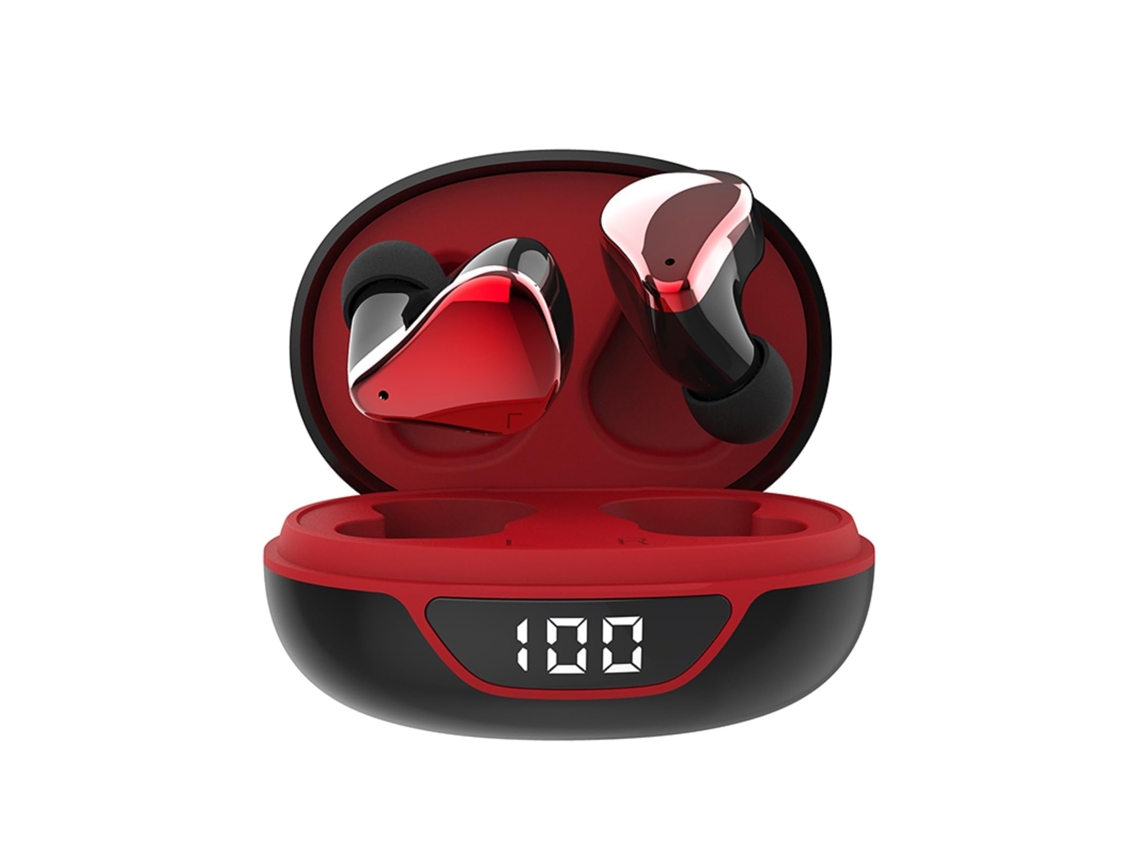 Fones de Ouvido Pequenos Sem Fio Bluetooth 5.4 com Cancelamento de Ruído para Iphone Android JIAPEI (vermelho)