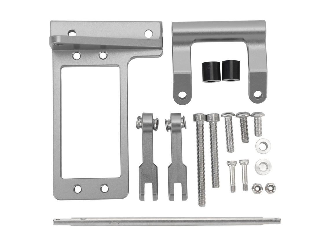 Kit De Varilla Hidráulica De Aluminio 1/10 Con Montaje Servo Para Coche Modelo De Aventura Off-road Gris