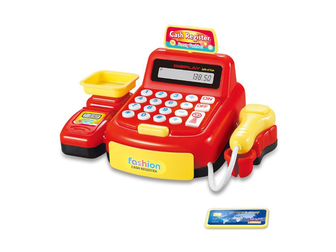 Mali brinquedo de Caixa Registradora para Crianças com Som Luz Moedas Cartão Calculadora A3