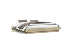 Bed Frame, Bed Frames Vidaxl Marrom Madeira Processada (180 X 200 Cm)