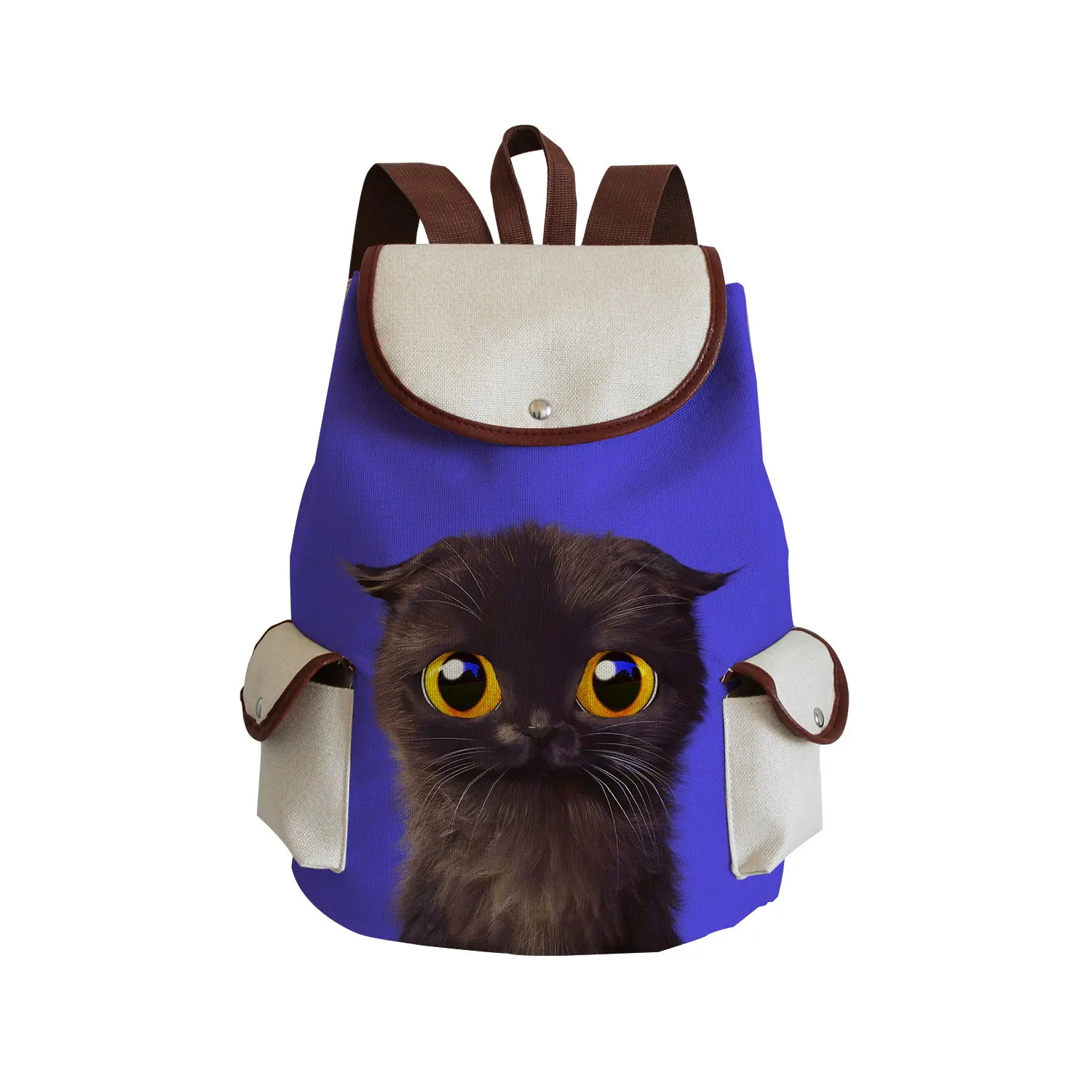 Mochila Escolar, Feminina, Juvenil, Em Lona, Grande Capacidade, Estampa De Animais