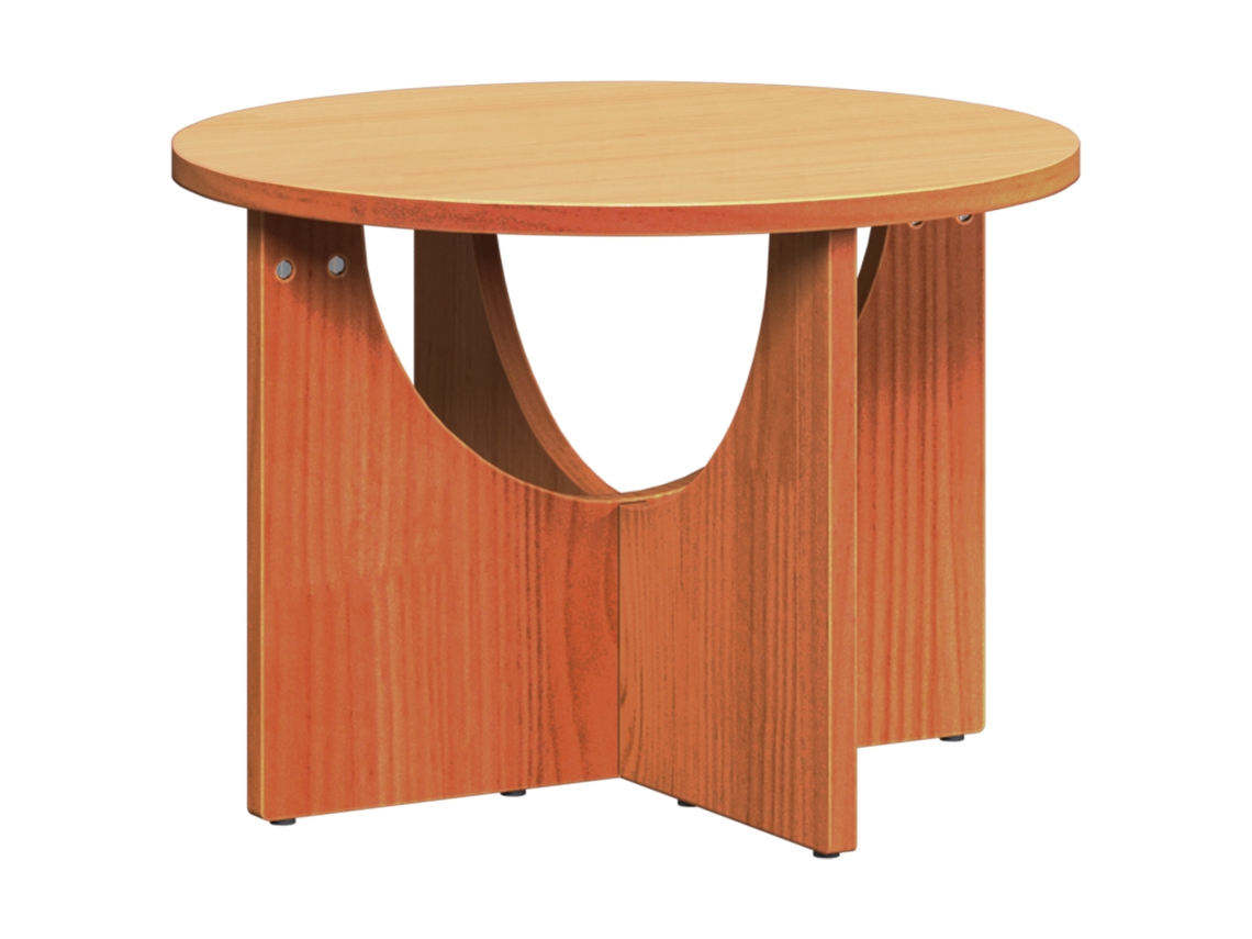 Conjunto 1 Mesa De Café Rústica Vidaxl Castanho Madeira De Pinho Maciça (50 X 50 X 35 Cm)