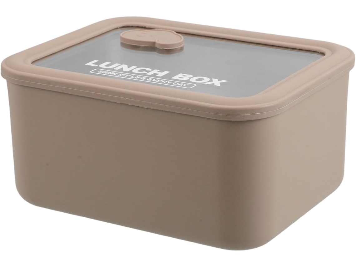 Marmita Bento De Aço Inoxidável Para Micro Ondas Besportble Com Tampa Vidro, Portátil E Compacta, Com Capacidade De