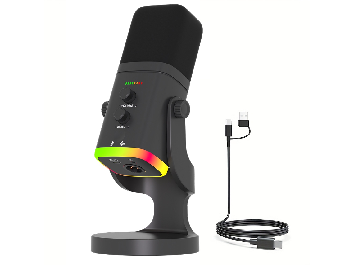 Microfone Dinâmico, Ideal para Transmissões Ao Vivo e Jogos. MDUG