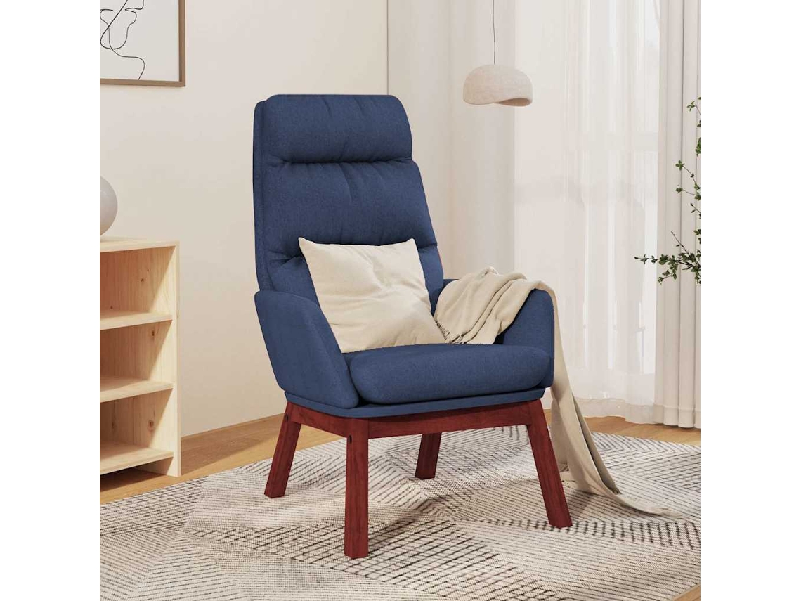 Vidaxl Cadeira De Descanso Tecido Azul