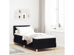 Vidaxl Cama Box Com Almofada Com Cabeceira Preto 80 X 200 Cm Tecido