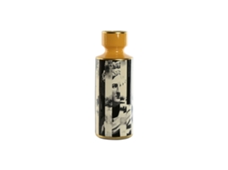 Vaso HOME ESPRIT Amarelo Preto Dourado Porcelana 14 X 14 X 39 5 Cm