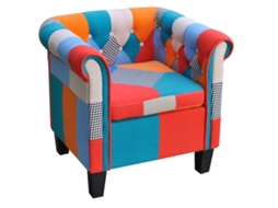 Vidaxl Poltrona De Tecido Com Design De Retalhos