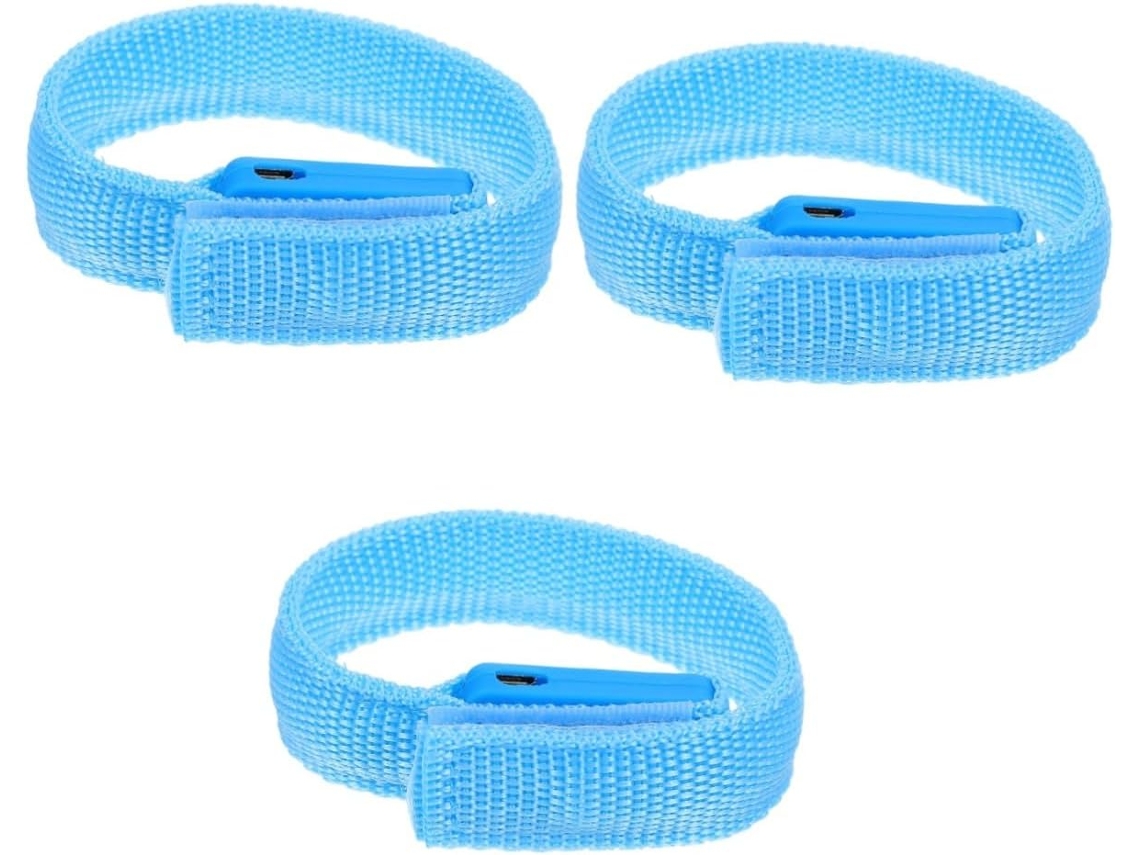 Conjunto Bestonzon com 2 pulseiras LED recarregáveis via USB, acessório seguro para visibilidade noturna.