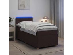 Vidaxl Cama Box Spring Com Colchão Marrom Escuro 90 X 190 Cm Tecido