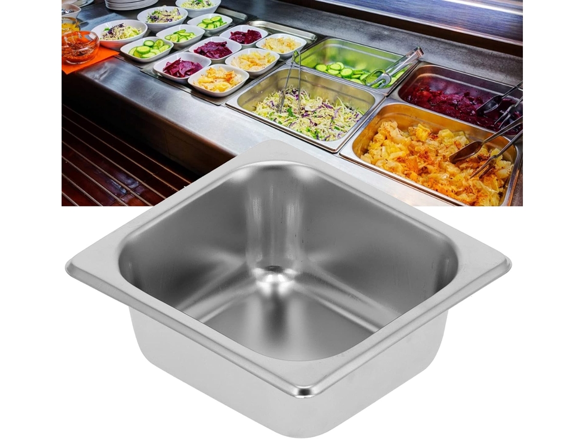 Bacia De Bancada Isolada Deepbuffet De 2,56 Polegadas, Tigela De Aço Inoxidável Para Alimentos