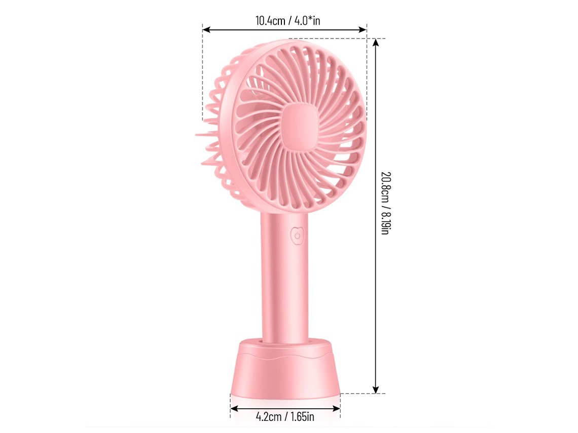 Ventilador portátil LAXISCREED de 1200mah com 3 velocidades, base destacável e fluxo de ar refrescante para casa e aventura LAXISCREED