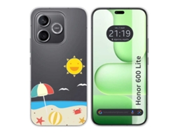 Capa Tumundosmartphone De Silicone Transparente Para Honor 600 Lite 5g Com Estampa De Praia E Desenho Animado