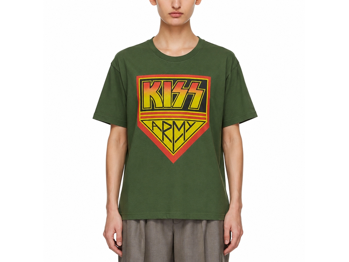 Kiss Kiss Army T-shirt Army Green Unisex Adults Size:l