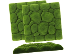 Painel Decorativo De Musgo 30x30 Cm, Espuma Simulada, 3 Peças, Verde, Para Parede Interna, Casamento Gokoco