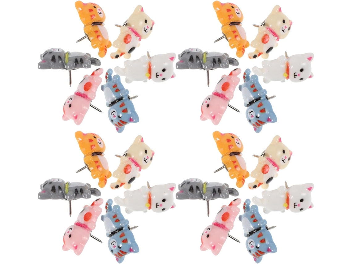 30 Tachinhas de Plástico e Metal para Cortiça Murais Criativos com Tema Gatos, Ideais para Projetos de Penduração e Decoração