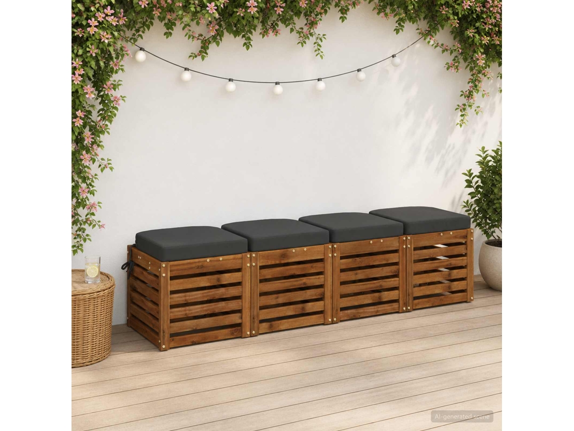 Vidaxl Conjunto De Almofadas Para Assento De 4 Peças Soest 4 Pcs