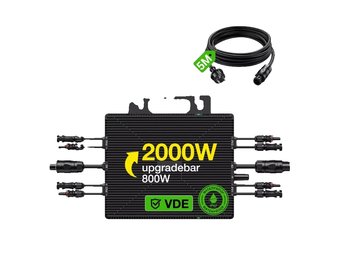 Micro Inversor Solar, 4 Saídas Mppt, Monitoramento Wi-fi, Cabo De 2000w-ac, 220-240v