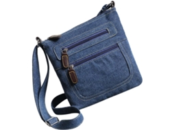 Bolsa Transversal Quadrada Retrô Em Jeans Para Mulheres Com Compartimento Para Celular E Carteira.