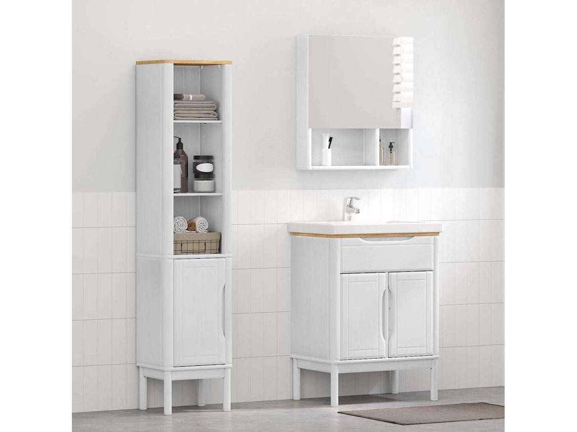 Vidaxl Conjunto De Móveis Para Banheiro Floro 2 Unid. Branco